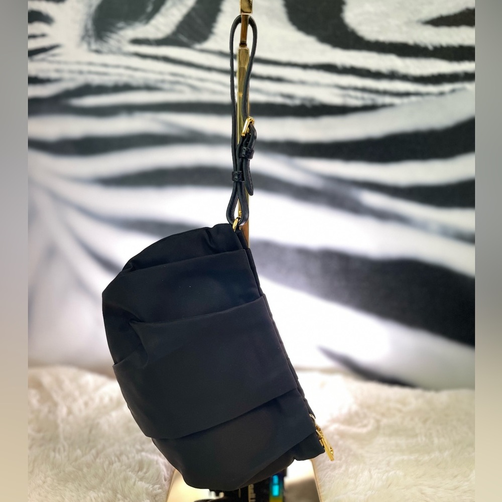 Prada Tessuto Nylon Bow Pouch in black - Picture 2 of 16